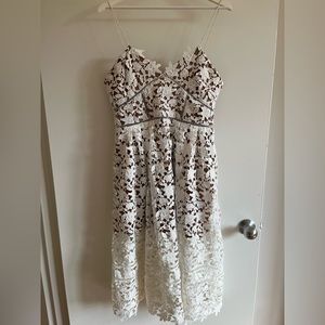 Self Portrait white azaelea midi dress size UK16/US12